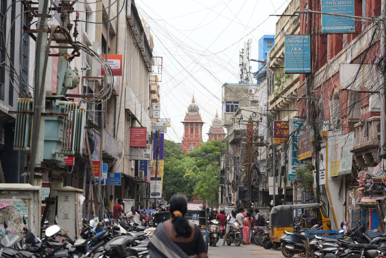 George Town street looking towards the Madras High Court