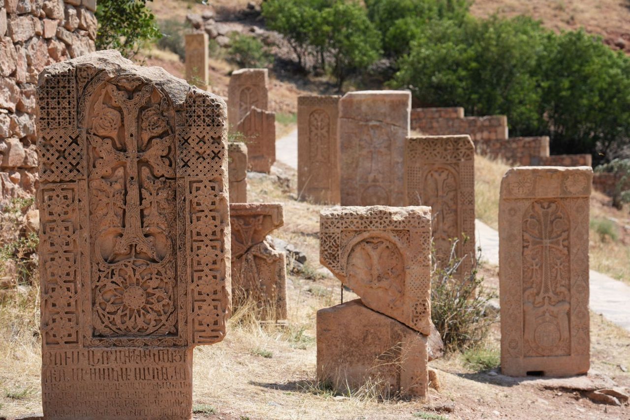 Ancient Khachkars (cross-stones) at Noravank Monastery