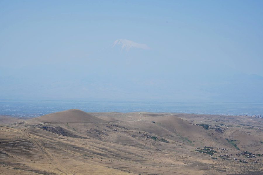 A distant view of majestic Mount Ararat