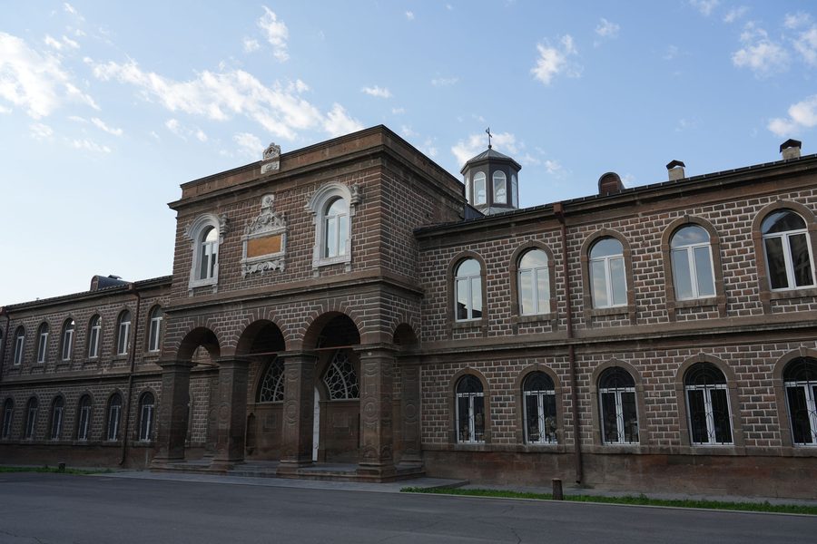 The majestic facade of Gevorkian Theological Seminary