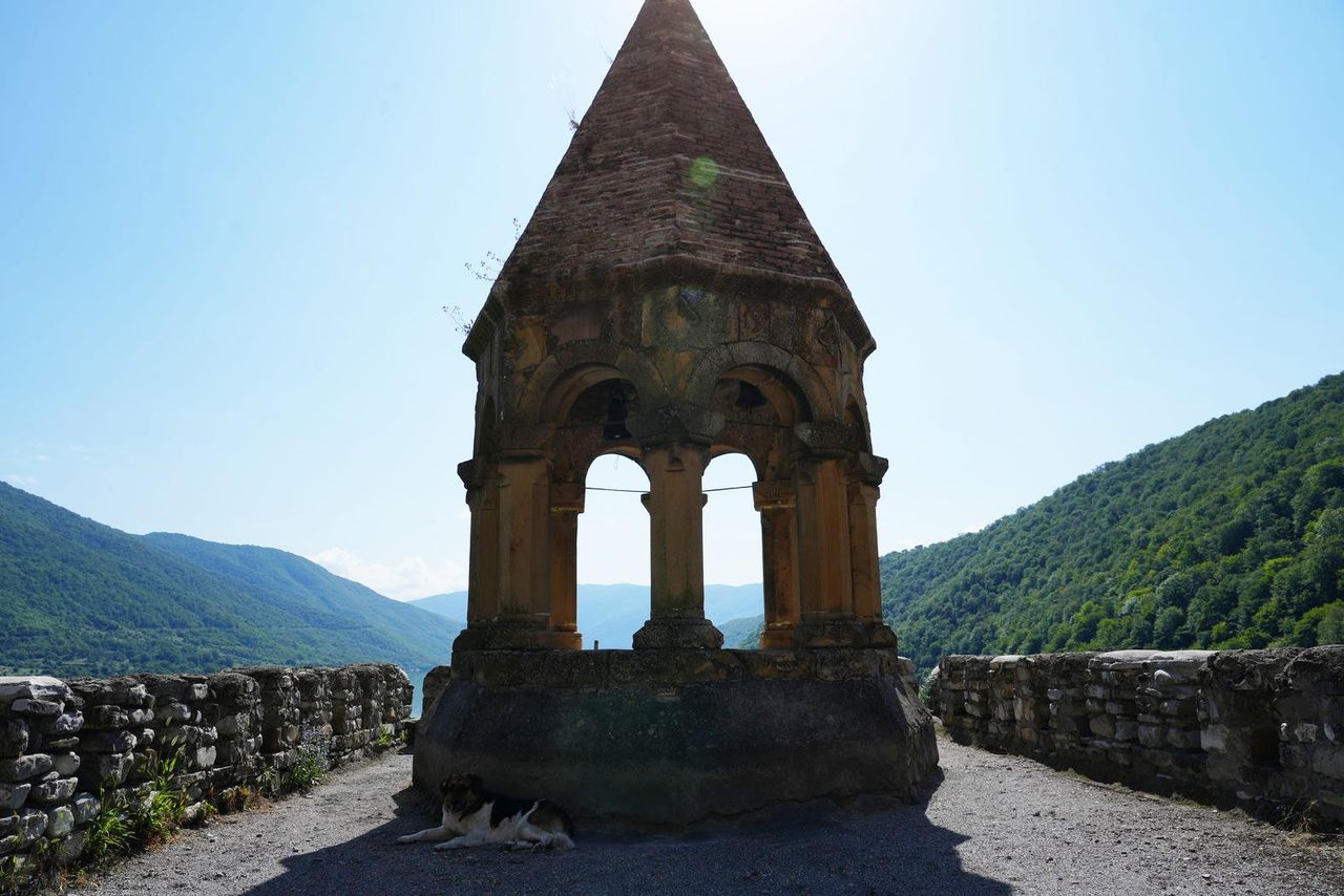 Stone tower inside Ananuri Fortress