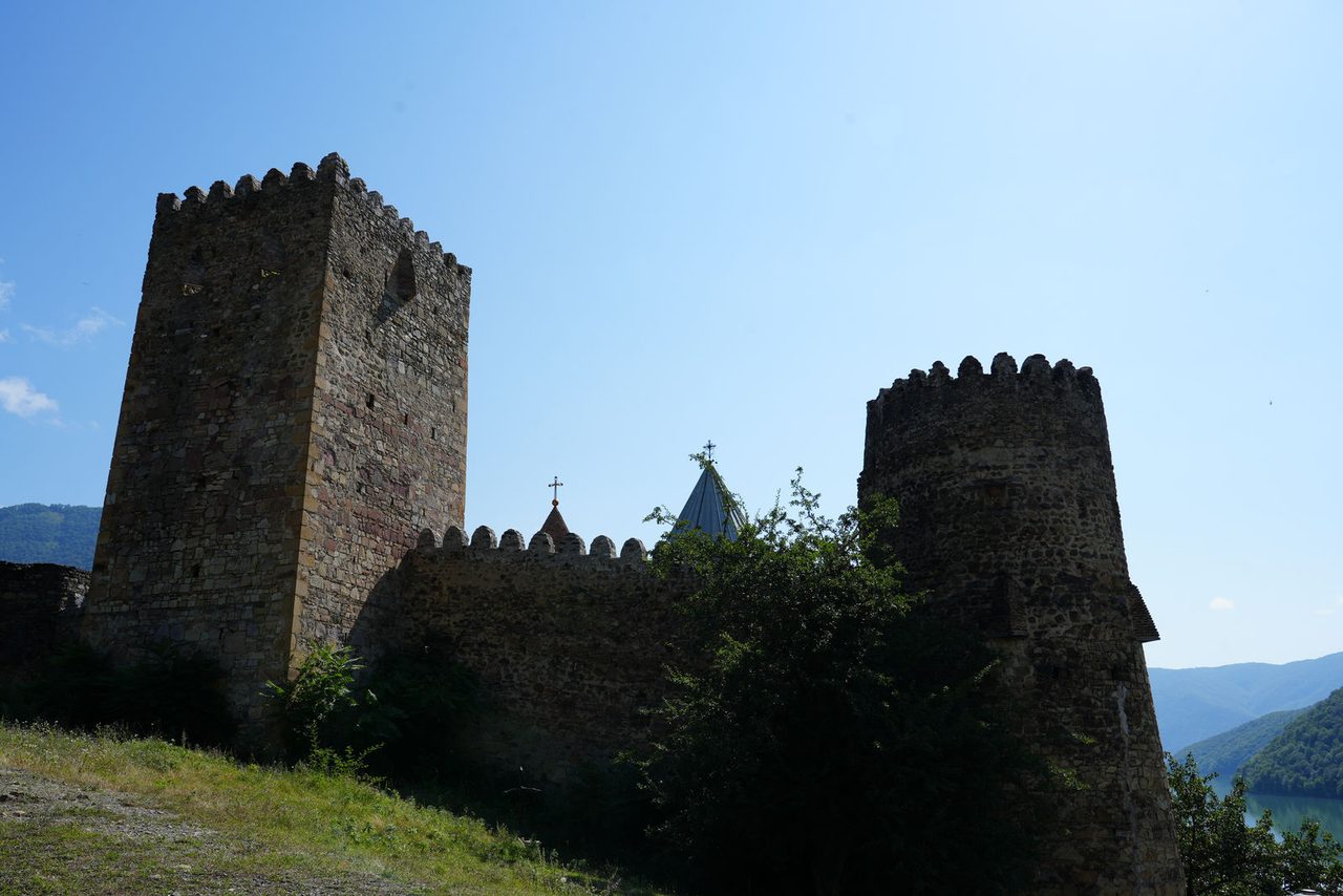 The stone towers of Ananuri Fortress