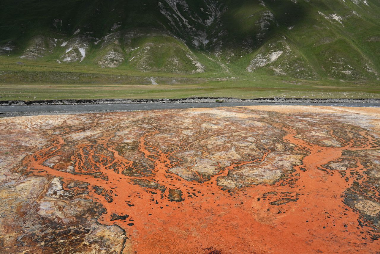 The orange travertines in Truso Valley