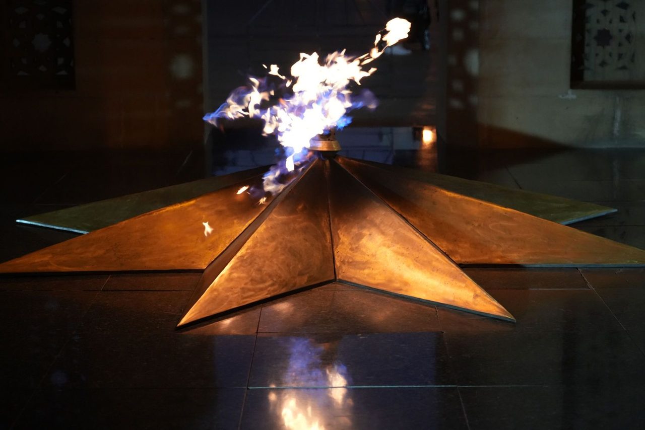 The glowing Eternal Flame in Baku