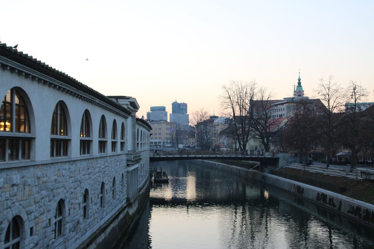 Plečnik's Covered Market along the Ljubljanica River