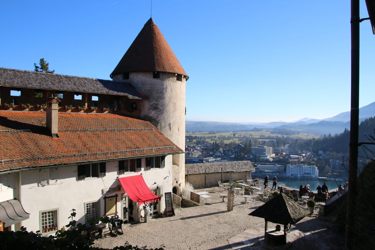 The inner courtyard of Bled Castle
