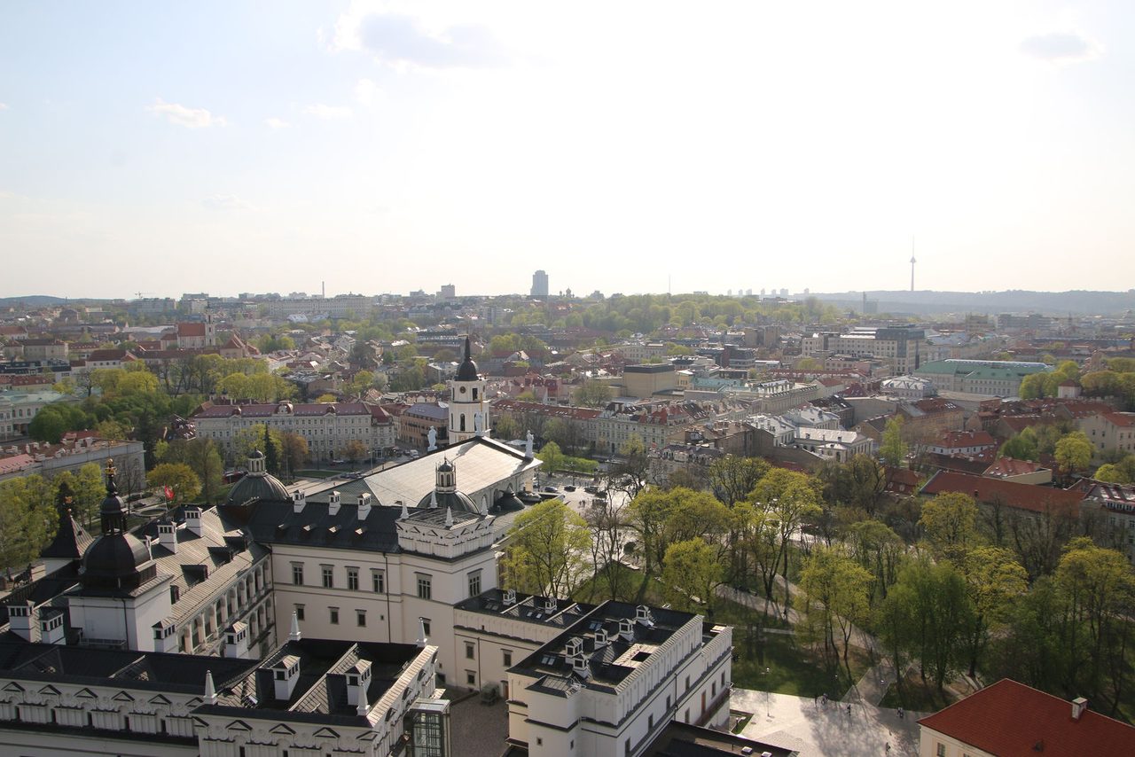 The Palace of the Grand Dukes and the Cathedral Square from above