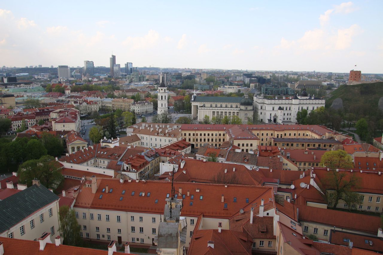 The Cathedral Square and the Palace of the Grand Dukes surrounded by classic red roofs