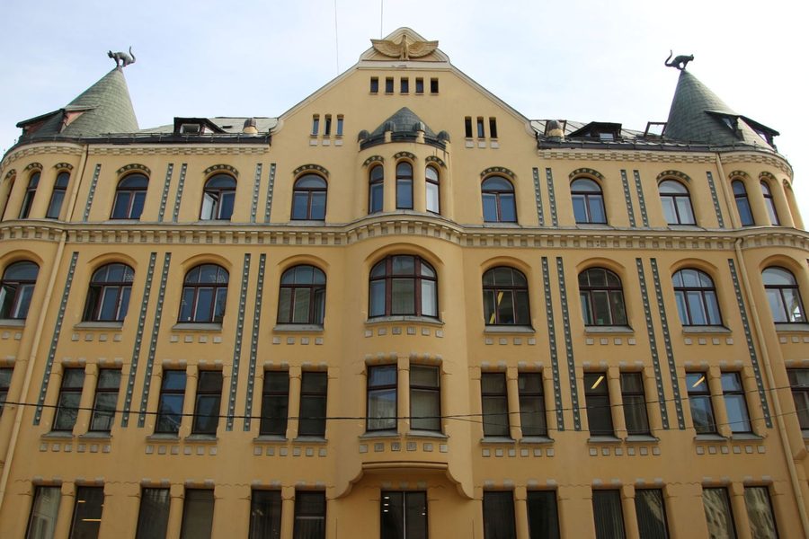 The Cat House facade in Riga