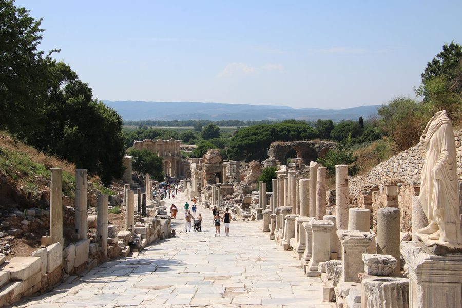 Looking down Curetes Street in Ephesus