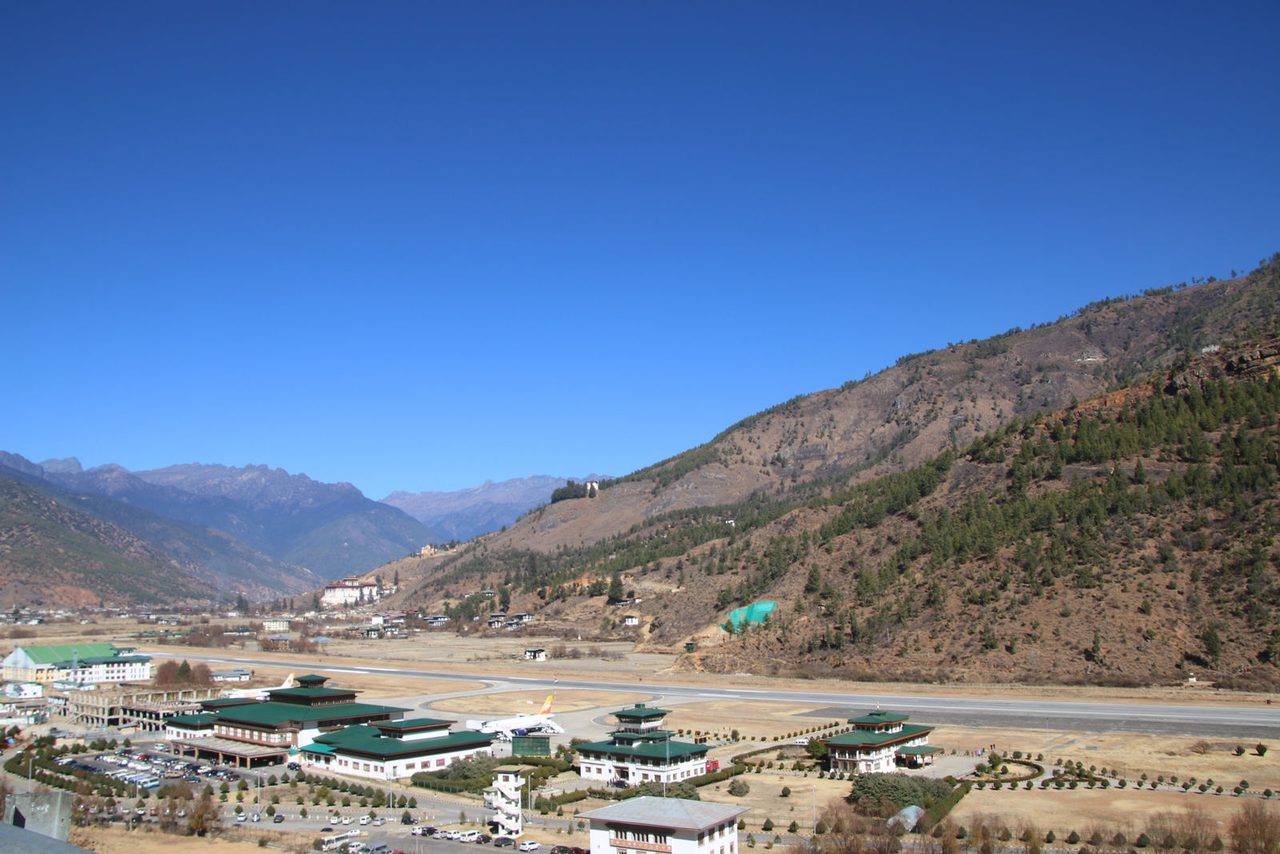 A panoramic view of Paro International Airport