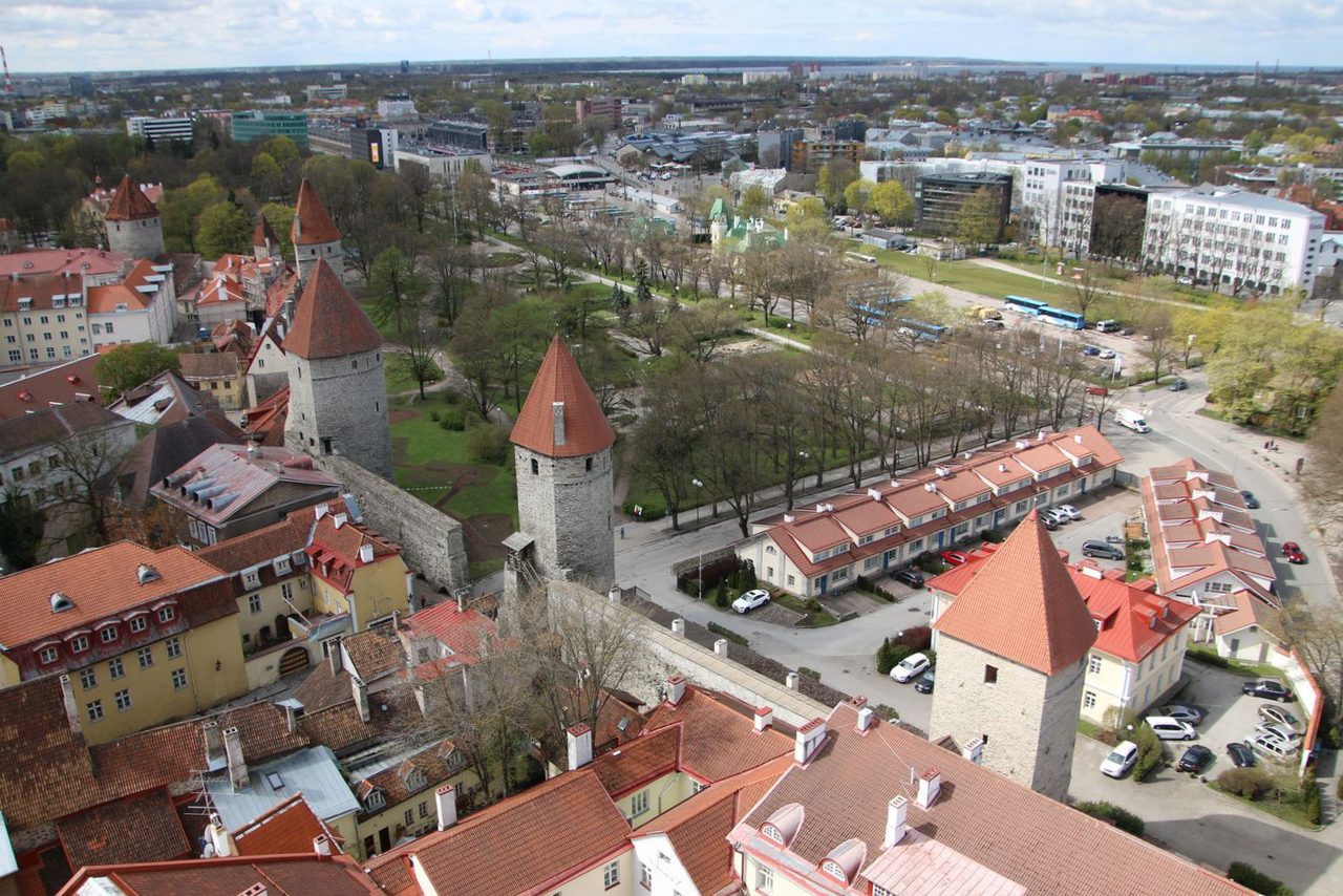 The medieval city walls and towers