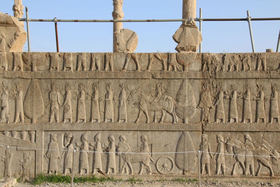 The bas-relief of delegations bringing gifts at Persepolis