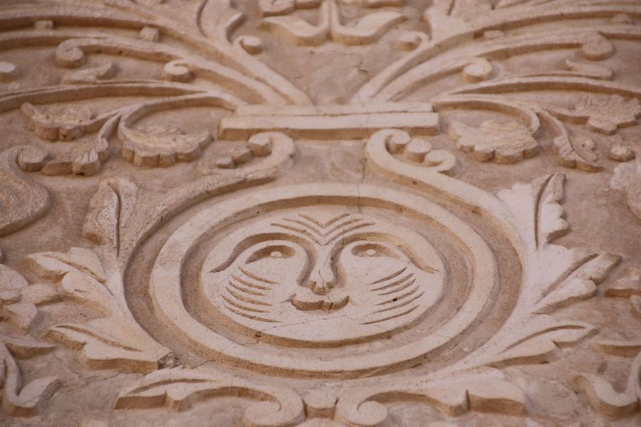 Intricate stucco relief at Borujerdi House