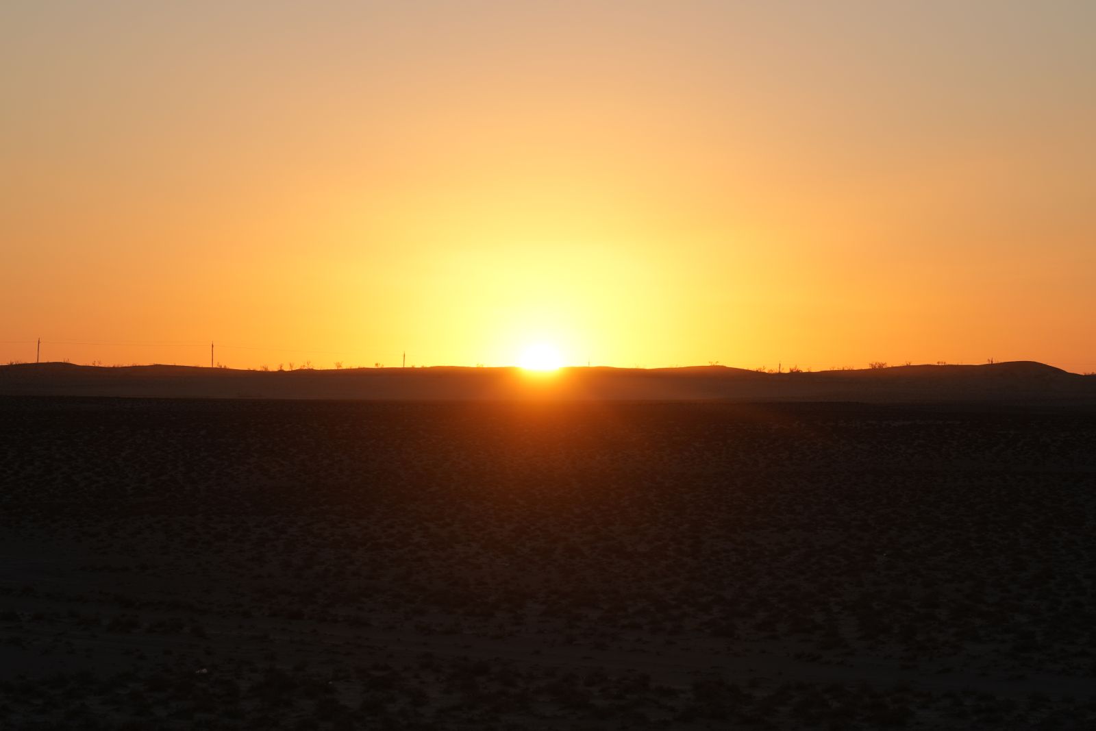 Sunrise over the Karakum Desert