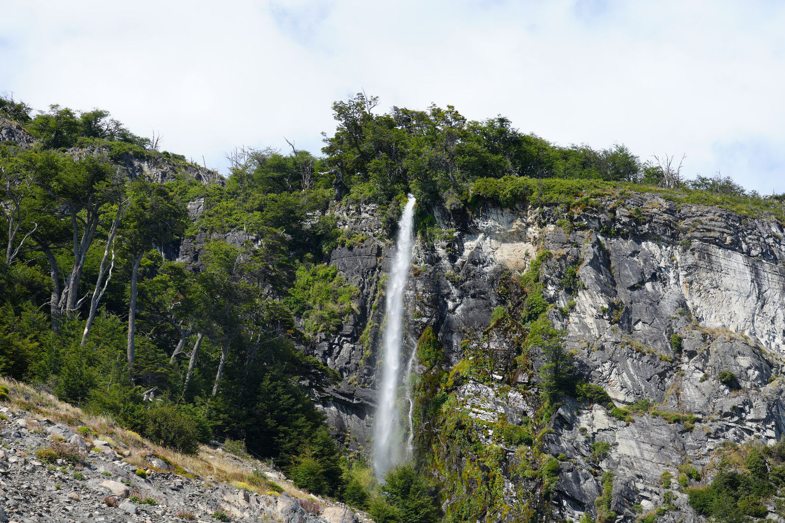 Waterfall Beside the Glacier
