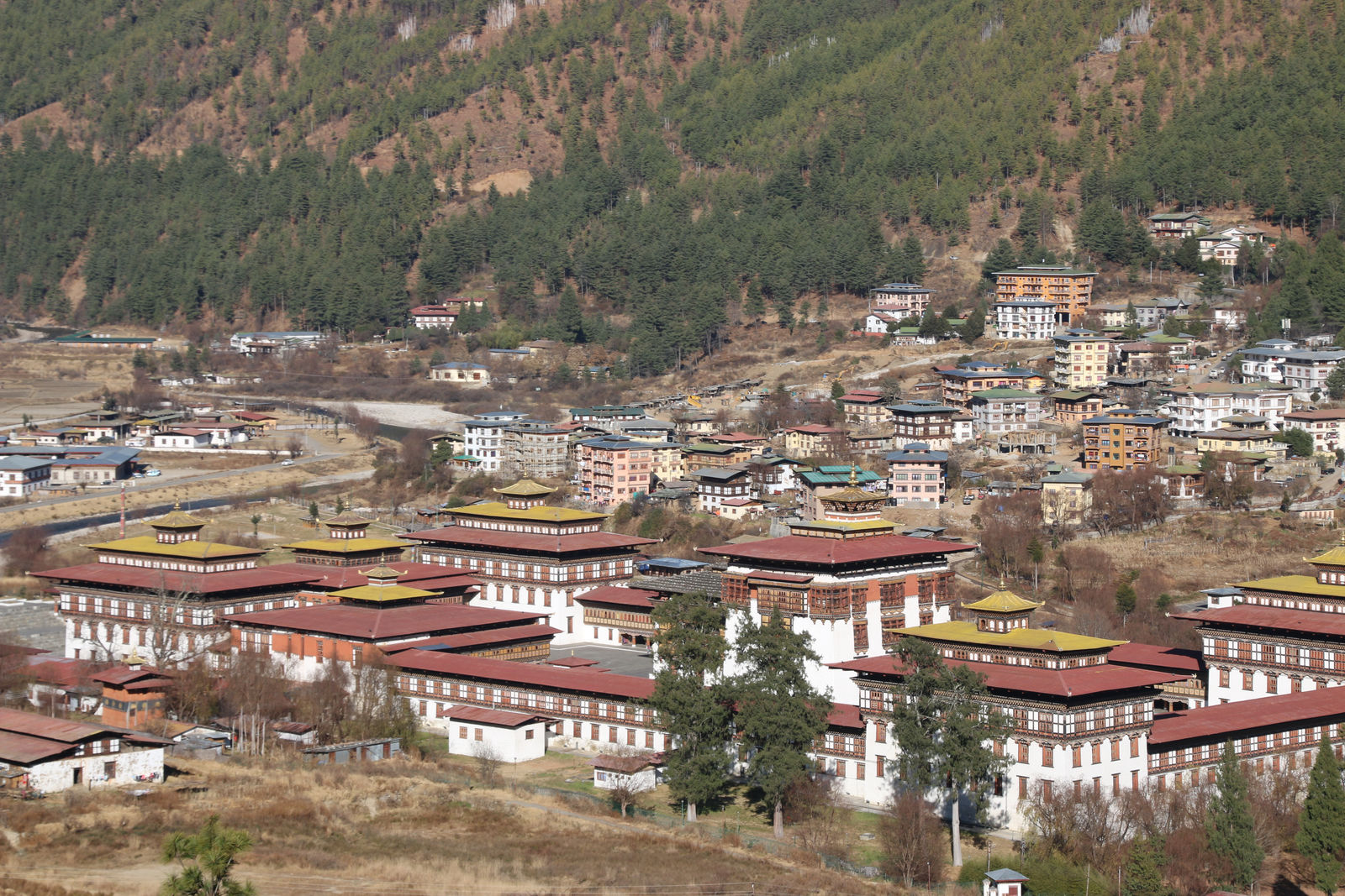 The majestic Tashichho Dzong complex